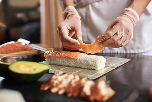 Care Plus Medium Size Disposable Vinyl Gloves 100 Count - Heavy Duty Powder Free Non Sterile