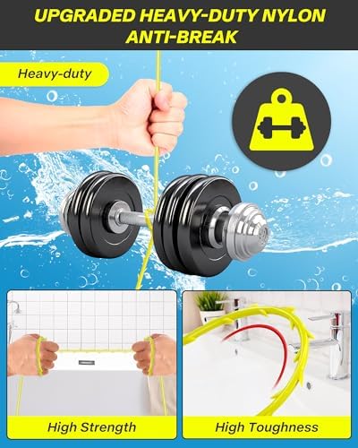 DRNAS 7-Piece Drain Snake Set - Effortlessly Clear Clogs with 30-Inch Nylon Drains and Barbed Hooks